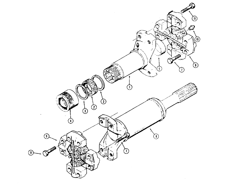 Схема запчастей Case 1450 - (132[1]) - TRACTOR SN 8379501 AND AFTER - AND SERVICE REPLACEMENT SLIP YOKE IS STAMPED WITH DRIVE SHAFT PART NUMBER (06) - POWER TRAIN