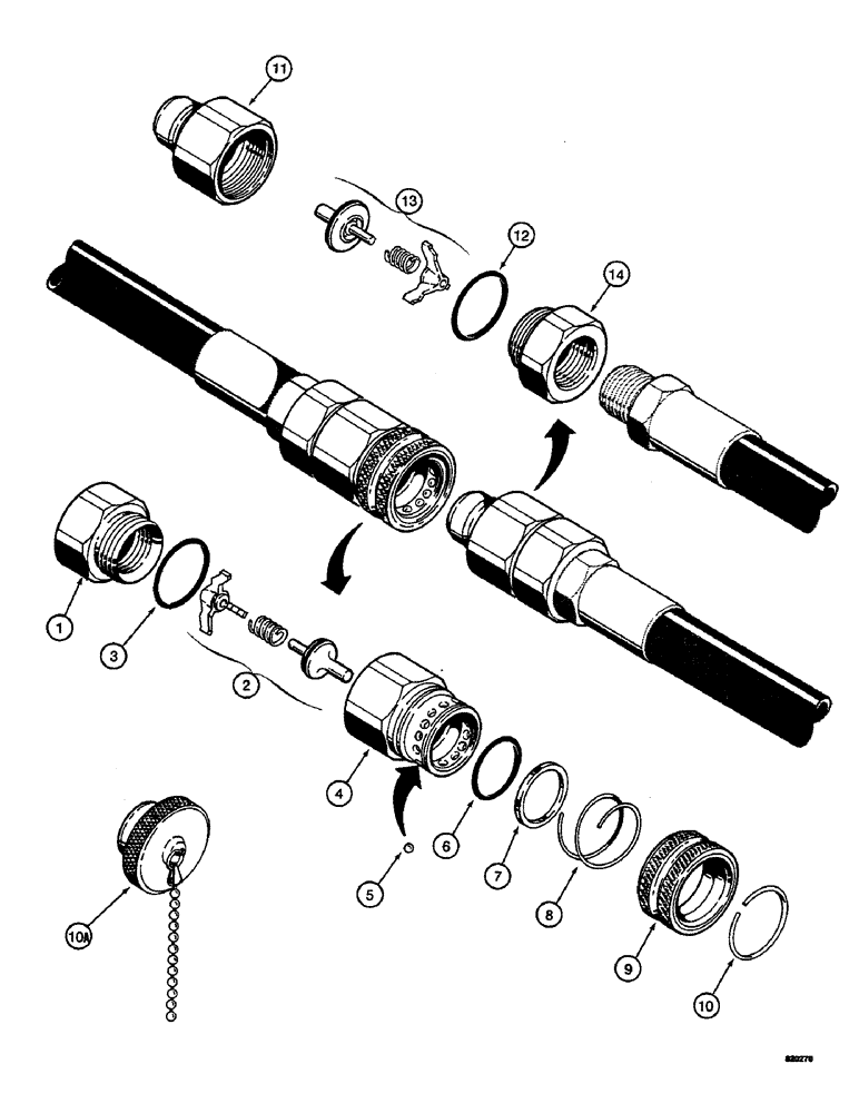 Схема запчастей Case 350B - (190) - HYDRAULIC QUICK DISCONNECT COUPLINGS, USED ON MODELS WITH A BACKHOE (07) - HYDRAULIC SYSTEM