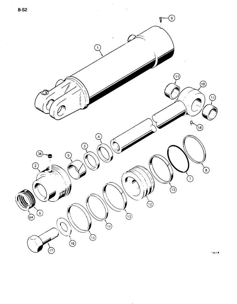 Схема запчастей Case 850D - (8-052) - G101211 LOADER CLAM BUCKET CYLINDERS (08) - HYDRAULICS