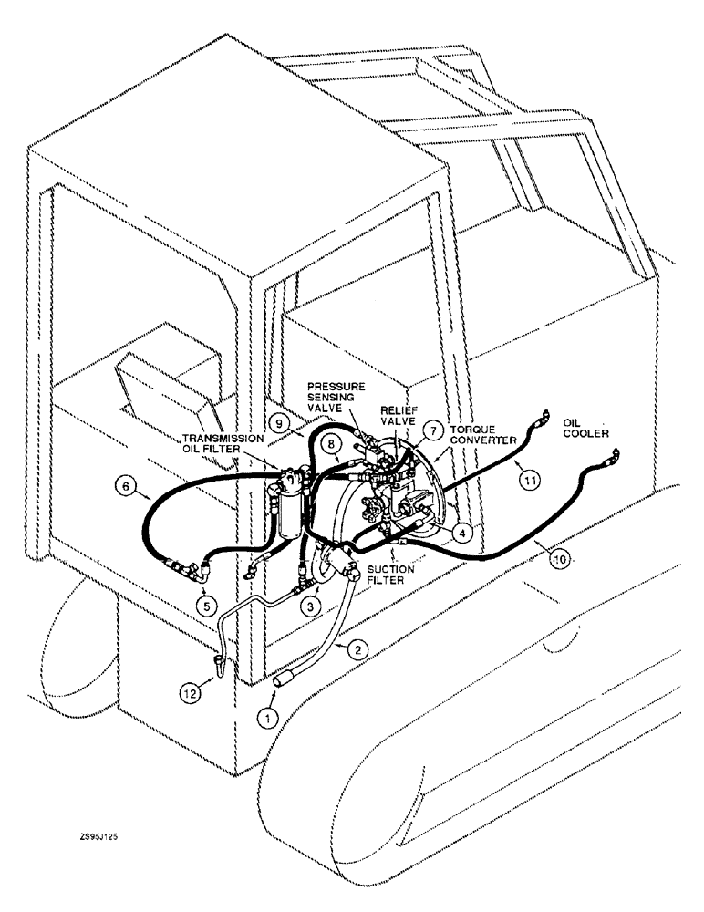 Схема запчастей Case 550E - (1-10) - PICTORIAL INDEX, CRAWLER HYDRAULIC CIRCUITS, TRANSMISSION SUPPLY, RETURN, AND COOLING LINES (00) - PICTORIAL INDEX