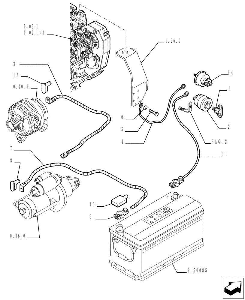 Схема запчастей Case TX742 - (1.75.2[04]) - ELECTRIC COMPONENTS (55) - ELECTRICAL SYSTEMS