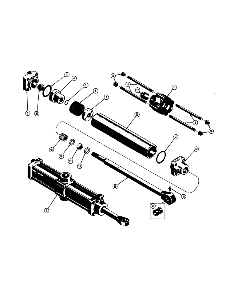 Схема запчастей Case 520 - (158) - D23258 SCARIFIER HYDRAULIC CYLINDER (07) - HYDRAULIC SYSTEM