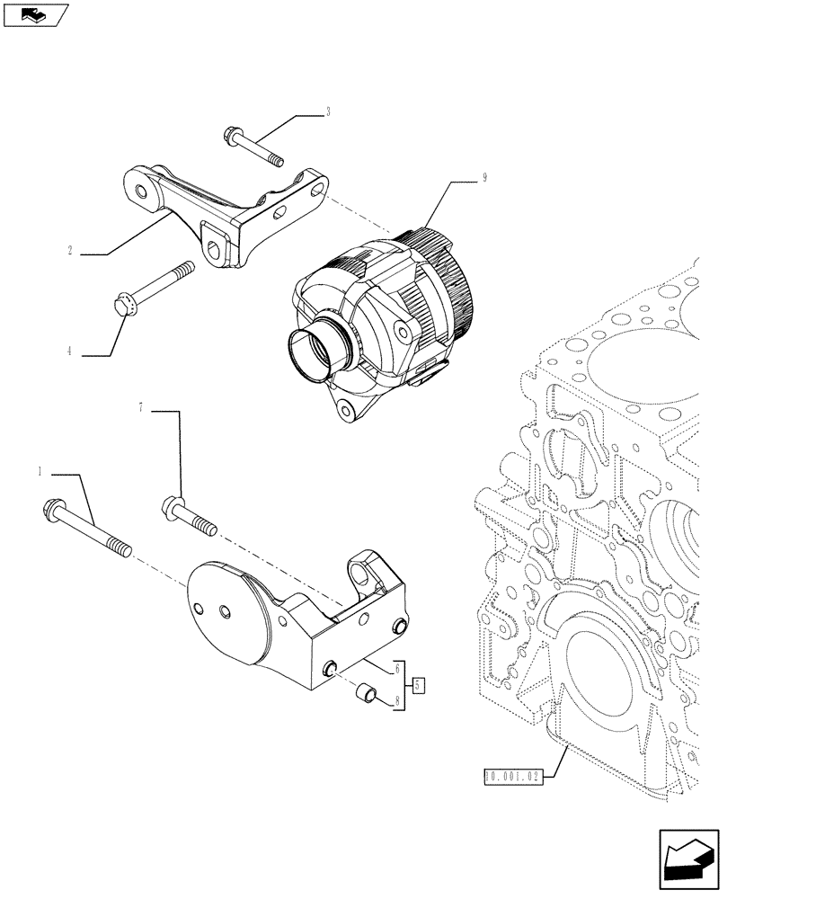 Схема запчастей Case F2CFE614E A004 - (55.301.02) - ALTERNATOR (504386863) (55) - ELECTRICAL SYSTEMS