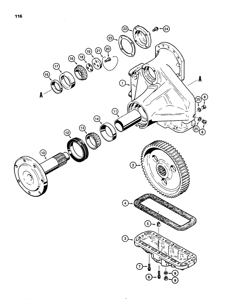 Схема запчастей Case 450B - (116) - TRANSMISSION FINAL DRIVE, G102943 TRANSMISSION (03) - TRANSMISSION