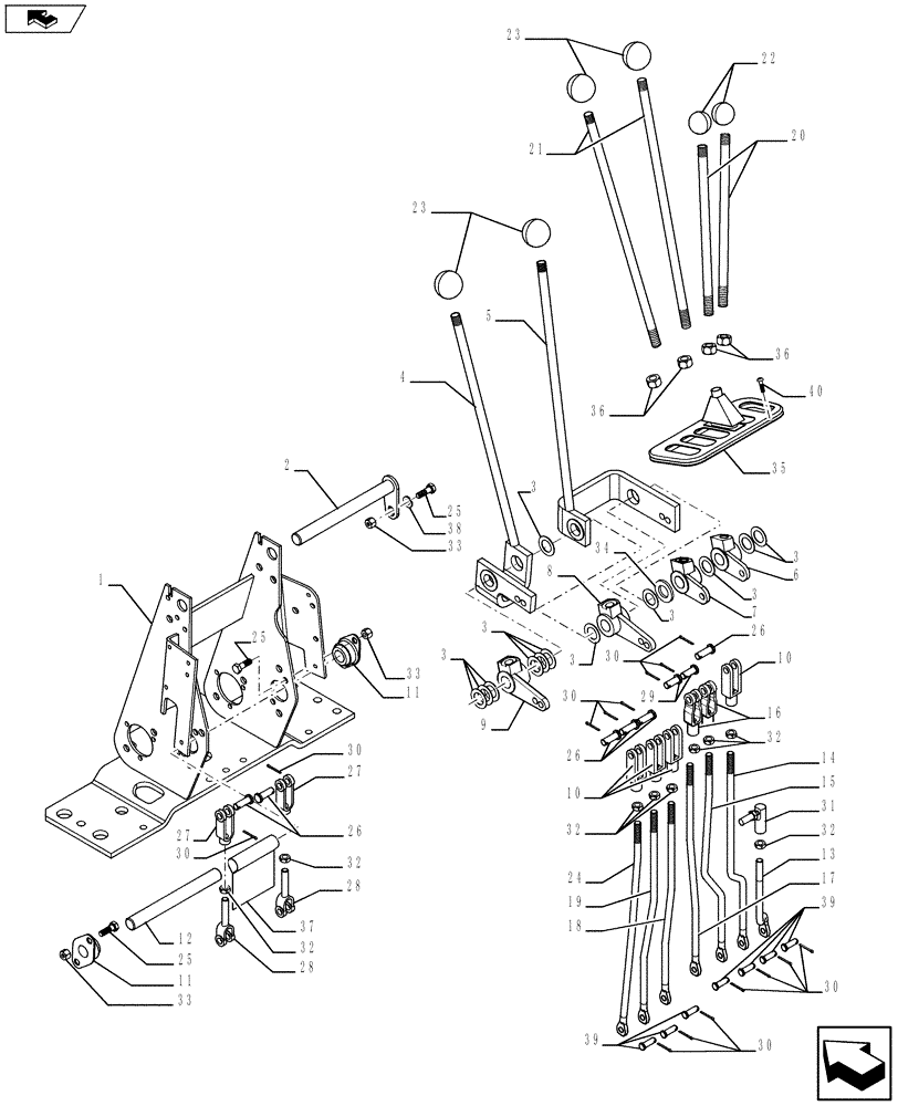 Схема запчастей Case 580SN WT - (35.726.30[01]) - BACKHOE ARM, CONTROL LEVER, EXTENDABLE DIPPER, W/ FOOT SWING CONTROLS (35) - HYDRAULIC SYSTEMS