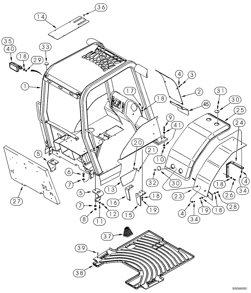 Схема запчастей Case 586G - (09-27) - CANOPY, ROPS (09) - CHASSIS