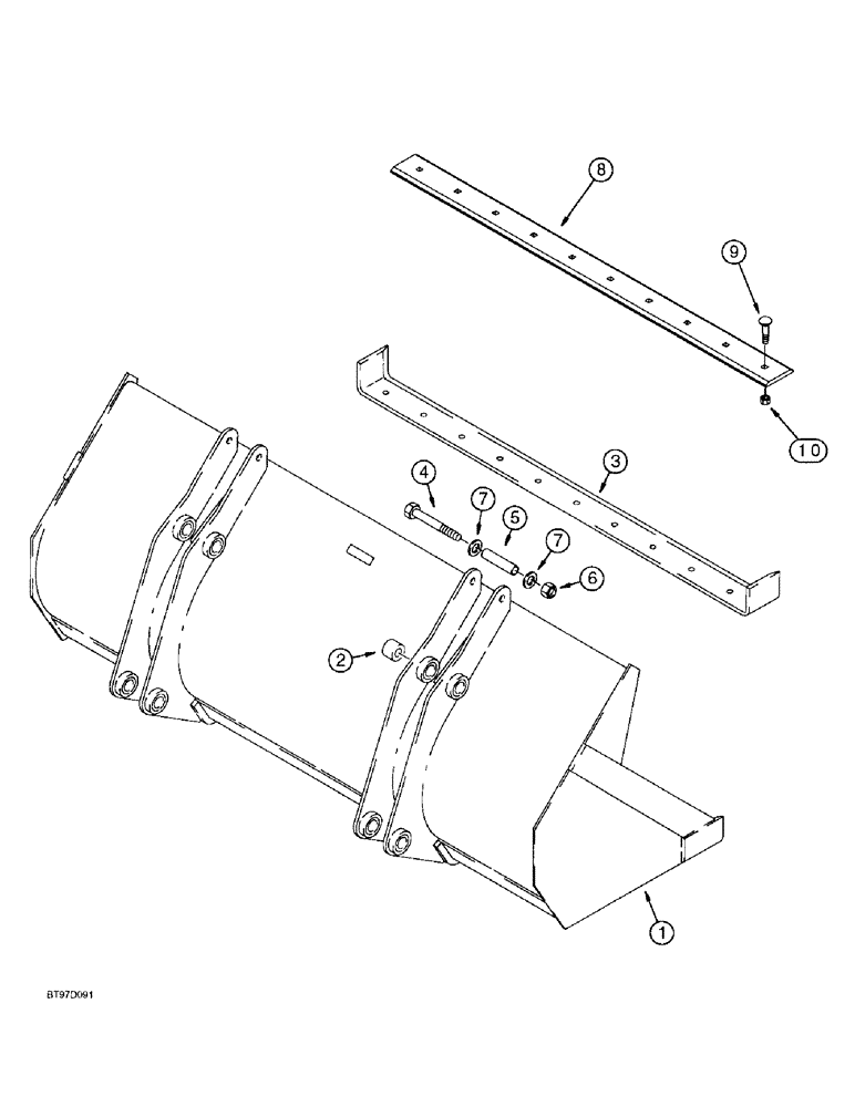 Схема запчастей Case 570LXT - (9-014) - LOADER LONG LIP BUCKETS (09) - CHASSIS/ATTACHMENTS