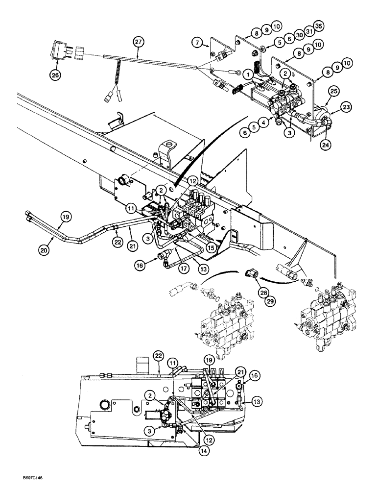 Схема запчастей Case 590L - (8-078) - RIDE CONTROL HYDRAULIC, AND ELECTRICAL CIRCUIT (08) - HYDRAULICS