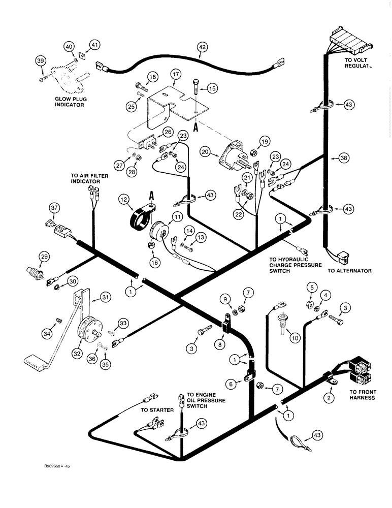 Схема запчастей Case 1818 - (4-18) - REAR HARNESS, DIESEL MODELS (04) - ELECTRICAL SYSTEMS