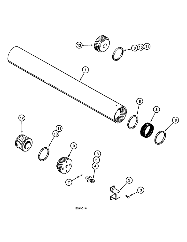 Схема запчастей Case 570LXT - (8-134) - ACCUMULATOR ASSEMBLY RIDE CONTROL (08) - HYDRAULICS