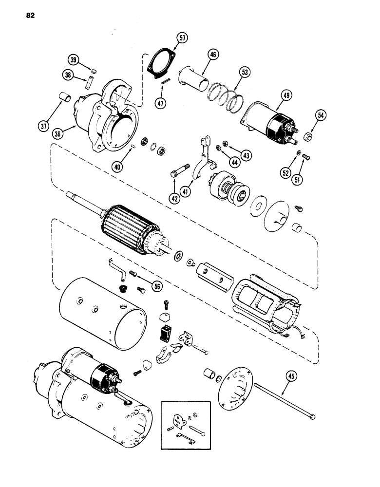 Схема запчастей Case 480D - (082) - A169502 STARTER (CONTD) (55) - ELECTRICAL SYSTEMS