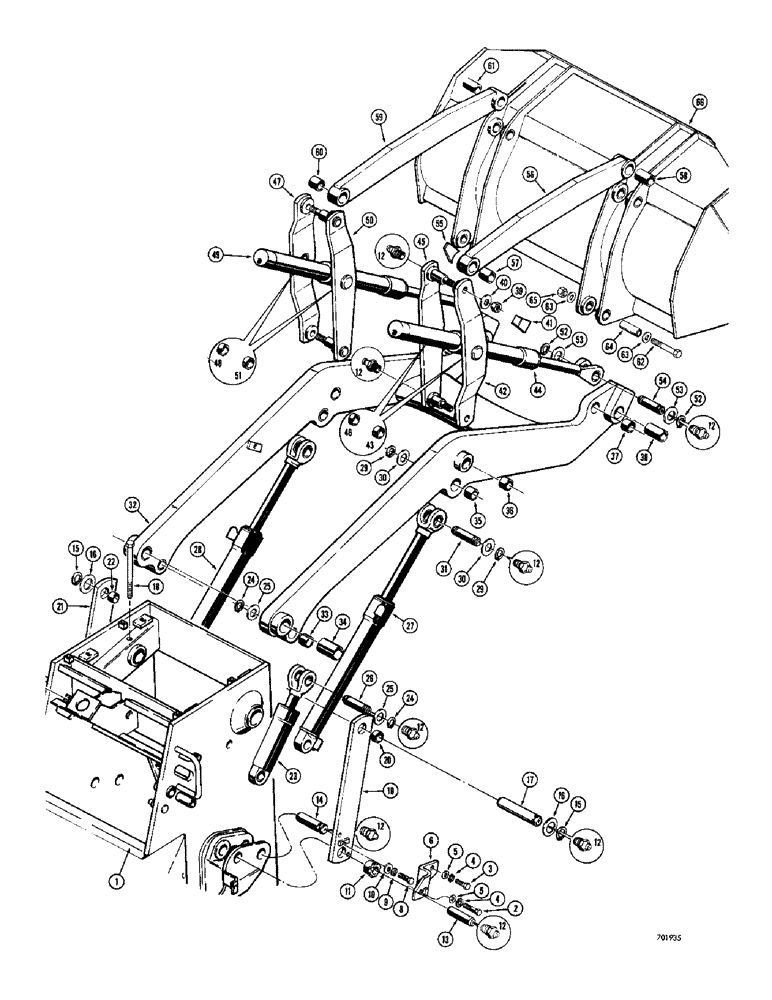 Схема запчастей Case 780 - (452) - LOADER LIFT FRAME AND RELATED PARTS, BEFORE TRACTOR SN. 5500550 (09) - CHASSIS/ATTACHMENTS