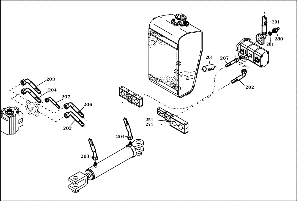 Схема запчастей Case 21D - (20.530[001]) - HYDRAULIC SYSTEM STEERING COLUMN (S/N 561101-UP) No Description