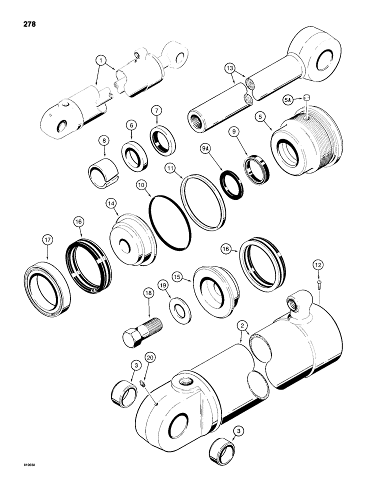 Схема запчастей Case 680H - (278) - G102276 BACKHOE STABILIZER CYLINDER (08) - HYDRAULICS