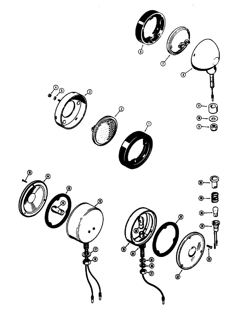 Схема запчастей Case 680CK - (044) - D30243 HEADLIGHT (55) - ELECTRICAL SYSTEMS