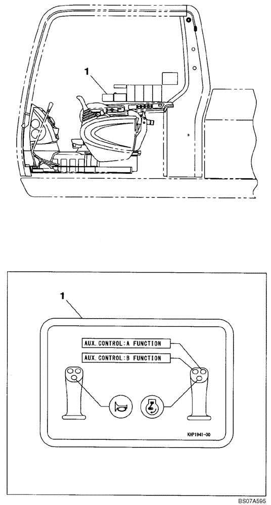 Схема запчастей Case CX470B - (09-55) - DECAL - OPERATORS COMPARTMENT - AUXILIARY CONTROL (09) - CHASSIS