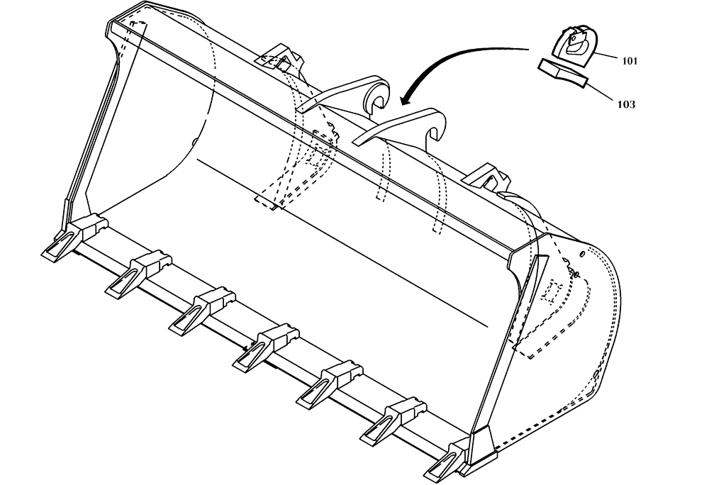 Схема запчастей Case 221D - (70.100[001]) - LOAD HOOK (OPTION) (S/N 581101-UP) (82) - FRONT LOADER & BUCKET