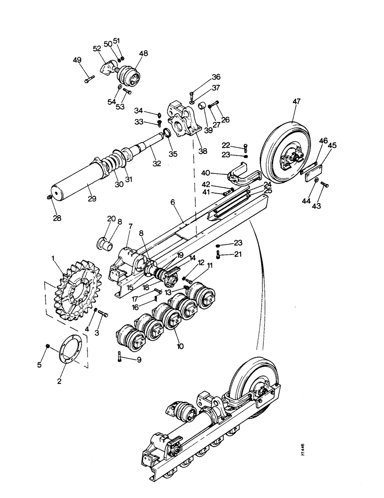 Схема запчастей Case 850 - (F01-1) - TRACK FRAME AND RECOIL SYSTEM - 5 ROLLER (04) - UNDERCARRIAGE