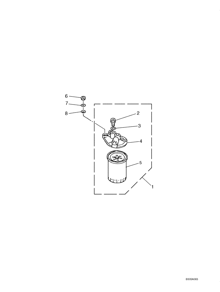 Схема запчастей Case CX225SR - (03-06) - FUEL FILTER (03) - FUEL SYSTEM