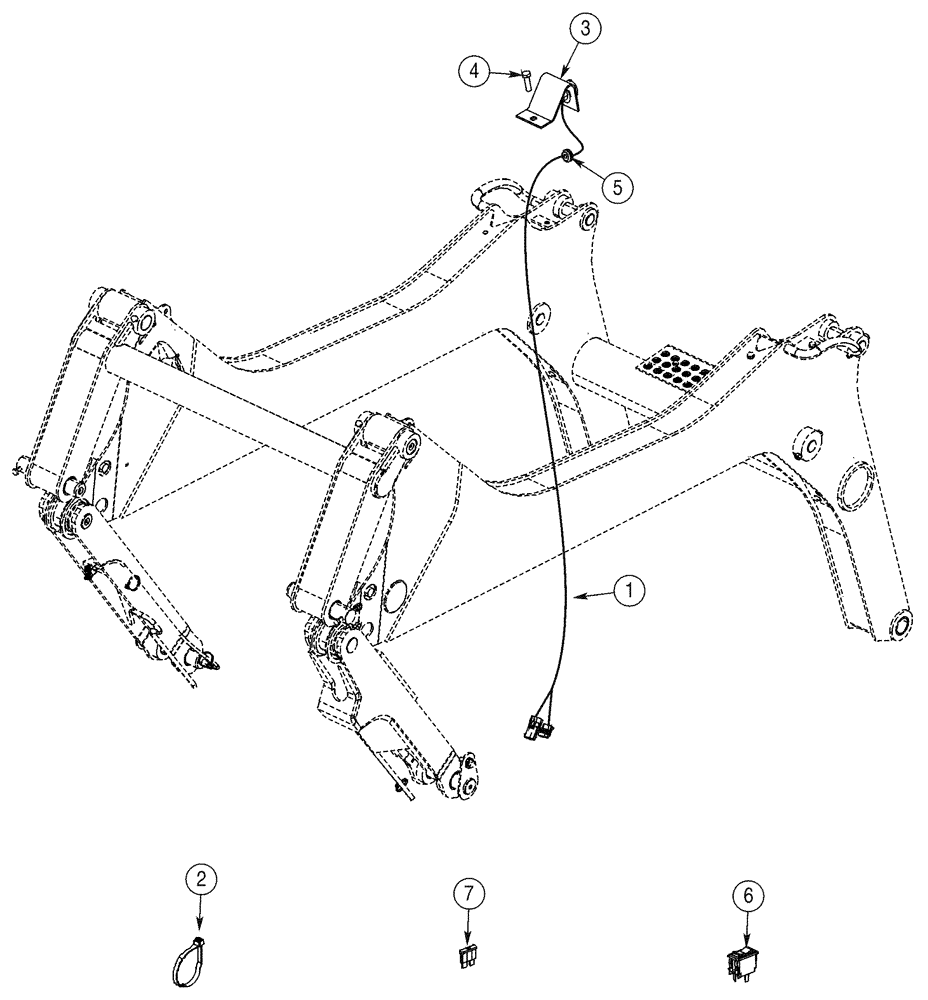 Схема запчастей Case 95XT - (04-22) - HARNESS, FRONT AUXILIARY (04) - ELECTRICAL SYSTEMS