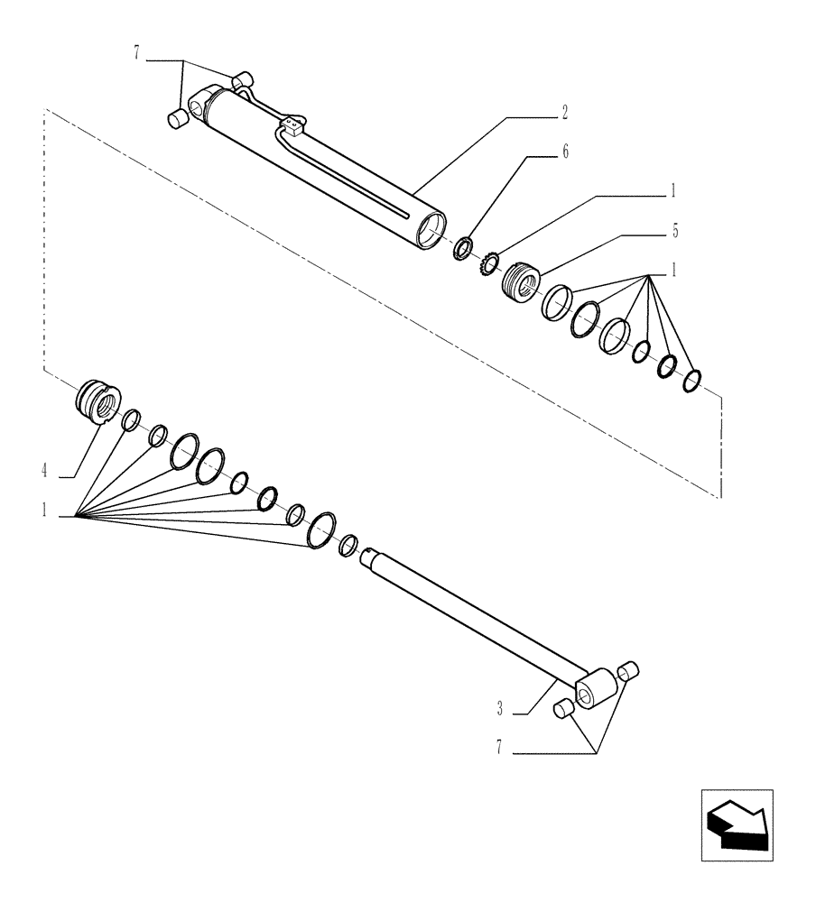 Схема запчастей Case TX1055 - (1.11.1[02]) - LIFT CYLINDER - COMPONENTS (35) - HYDRAULIC SYSTEMS