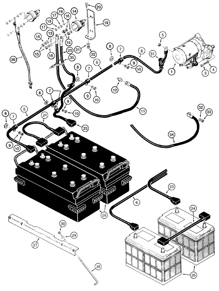 Схема запчастей Case 721C - (04-18) - BATTERY - CABLES (04) - ELECTRICAL SYSTEMS