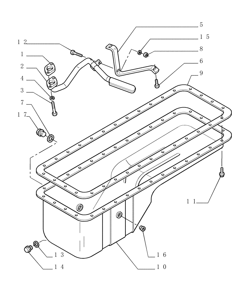 Схема запчастей Case 1850K - (0.042[01]) - ENGINE OIL SUMP (01) - ENGINE