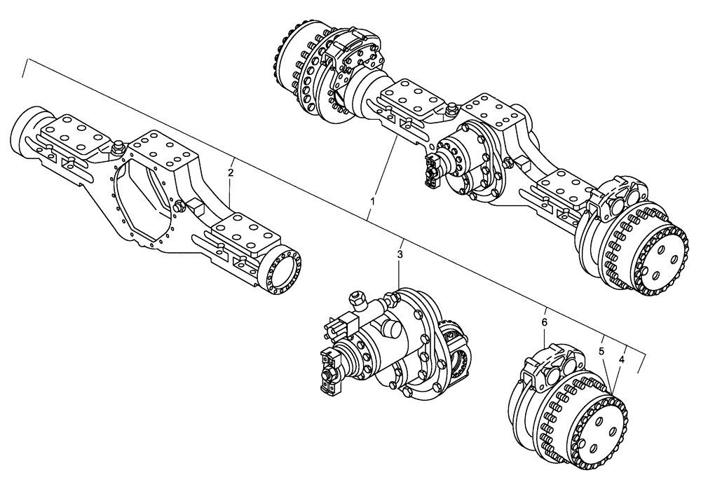 Схема запчастей Case 335 - (33A00000059[001]) - REAR AXLE (89500414676) (11) - AXLES/WHEELS