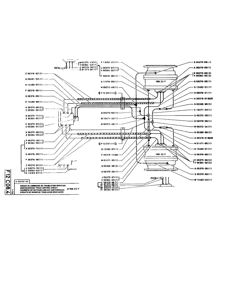 Схема запчастей Case LC80 - (046) - UNDERCARRIAGE TRACK CONTROL CIRCUIT 