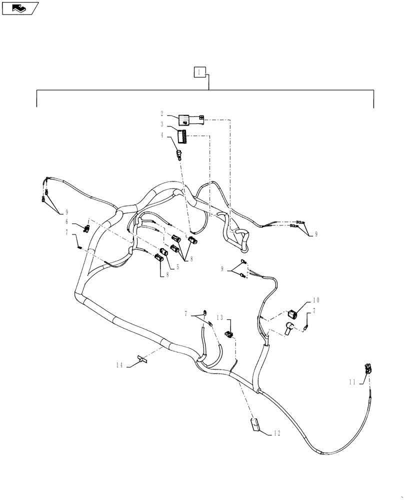 Схема запчастей Case 588H - (55.101.02) - MAIN CHASSIS HARNESS ASSEMBLY (55) - ELECTRICAL SYSTEMS