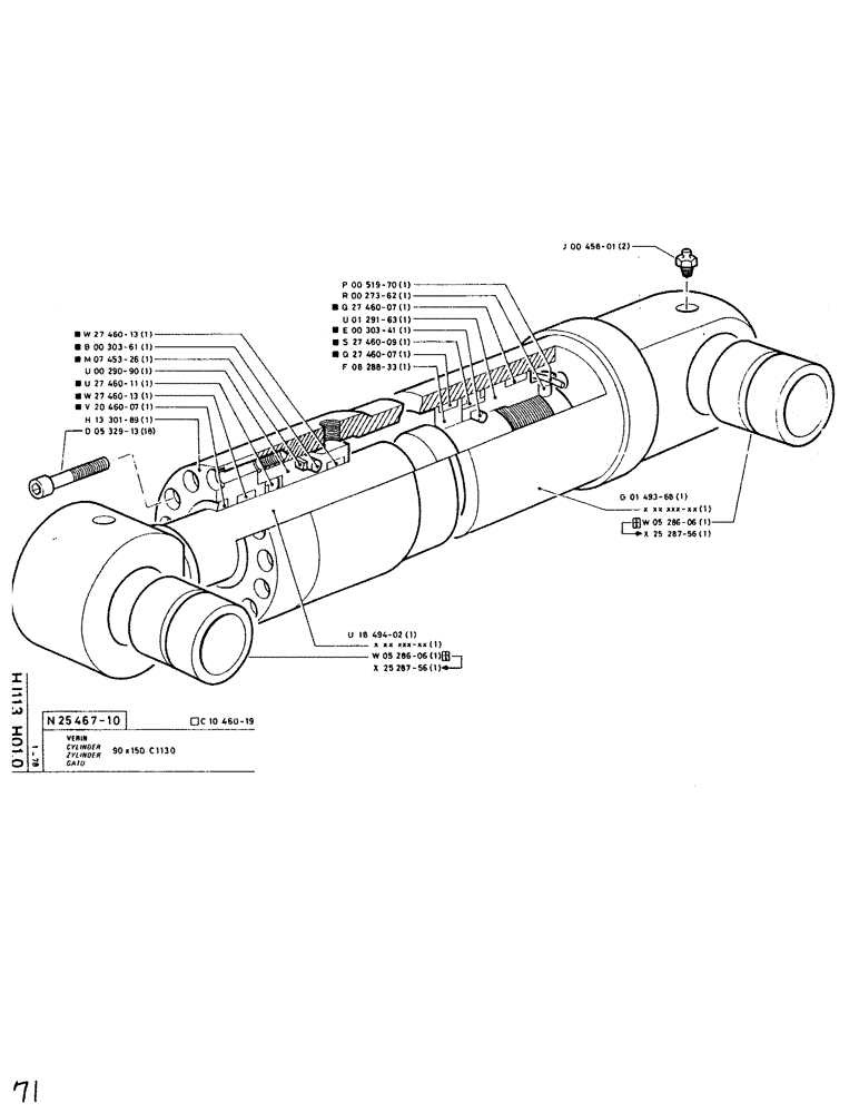 Схема запчастей Case SC150L - (071) - CYLINDER 