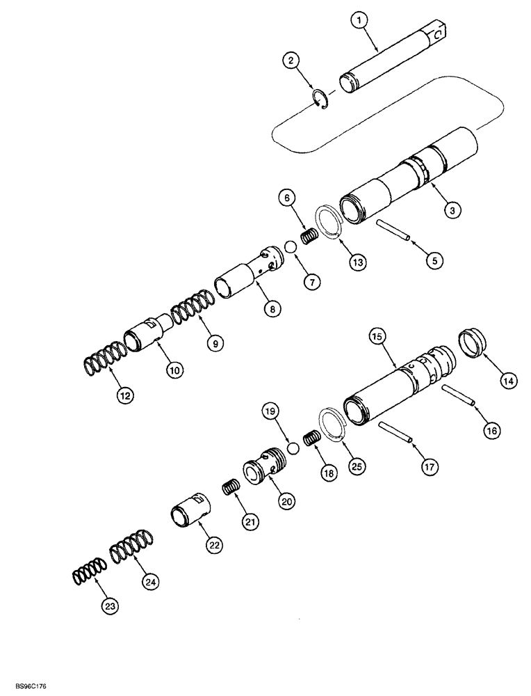 Схема запчастей Case 1150G - (6-028) - TRANSMISSION CONTROL VALVE ASSEMBLY, SPOOL ASSEMBLIES (03) - TRANSMISSION