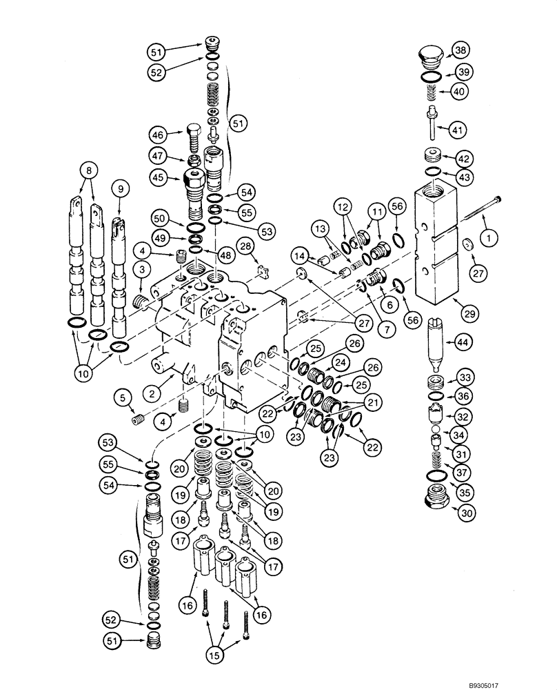 Схема запчастей Case 40XT - (08-33) - VALVE, CONTROL - BACKHOE (D100) (08) - HYDRAULICS