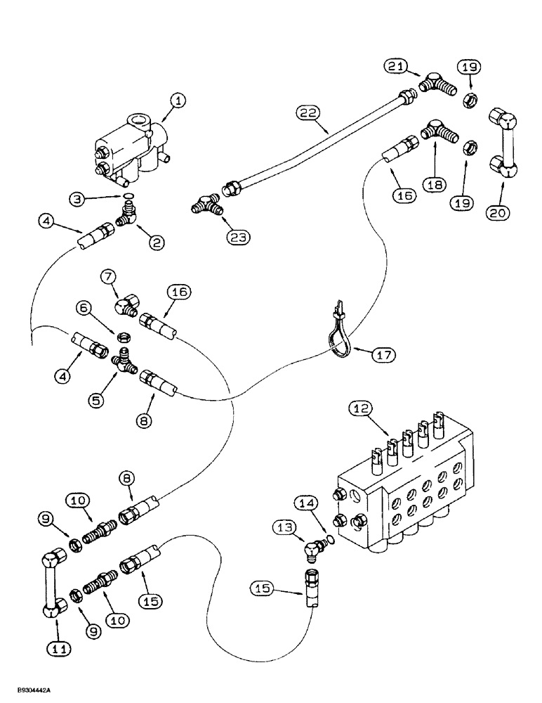 Схема запчастей Case 560 - (8-014) - BASIC HYDRAULIC CIRCUIT, POWER BEYOND CIRCUIT (08) - HYDRAULICS