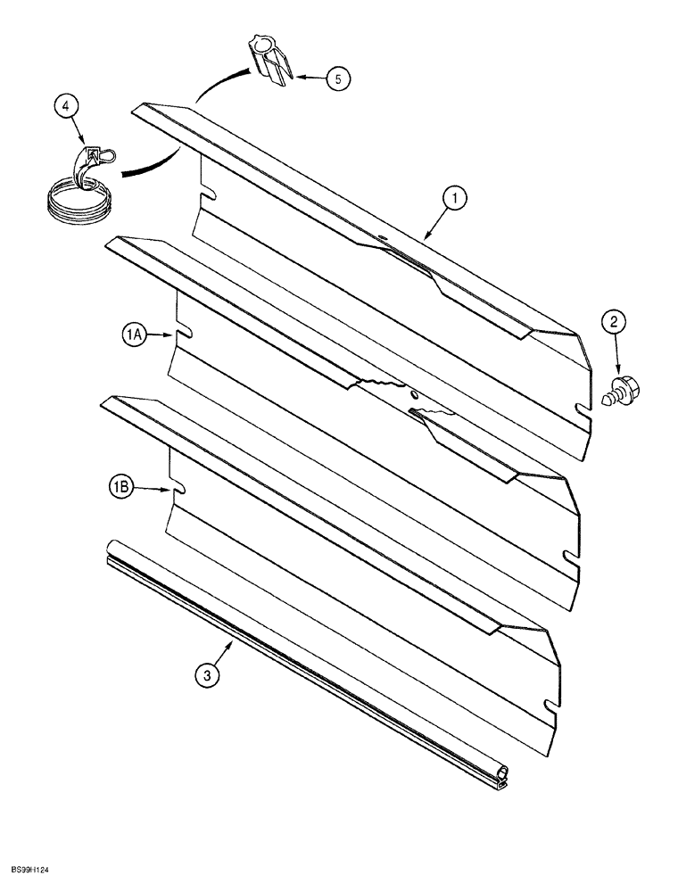 Схема запчастей Case 580SL - (9-086) - BAFFLE PLATE AND SEALS WITHOUT AIR CONDITIONING (09) - CHASSIS/ATTACHMENTS