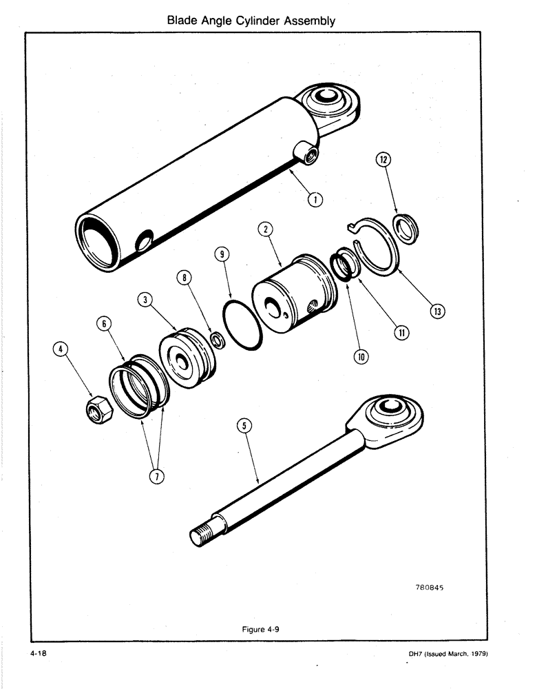 Схема запчастей Case DH7 - (4-18) - BLADE ANGLE CYLINDER ASSEMBLY (35) - HYDRAULIC SYSTEMS