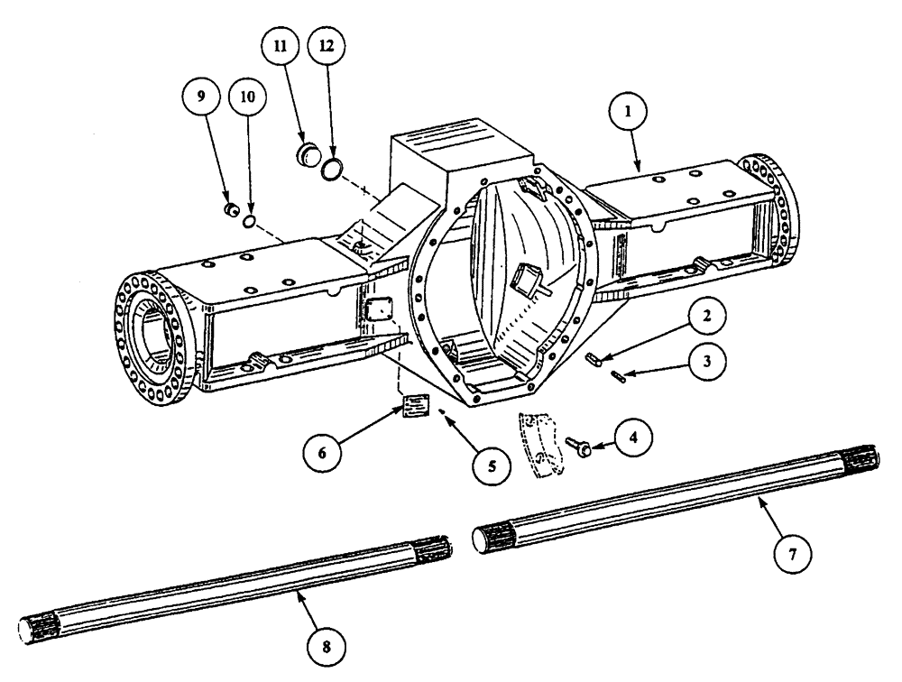 Схема запчастей Case 325 - (2.366A[02A]) - FRONT AXLE - HOUSING (11) - AXLES/WHEELS