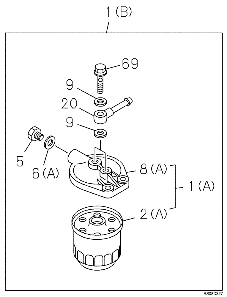 Схема запчастей Case CX75SR - (03-07) - FUEL FILTER (03) - FUEL SYSTEM