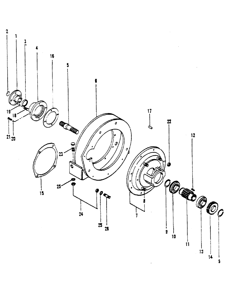 Схема запчастей Case 1000 - (17C) - CASE 207 ENGINE - PUMP DRIVE - P.T.O. ADAPTER 