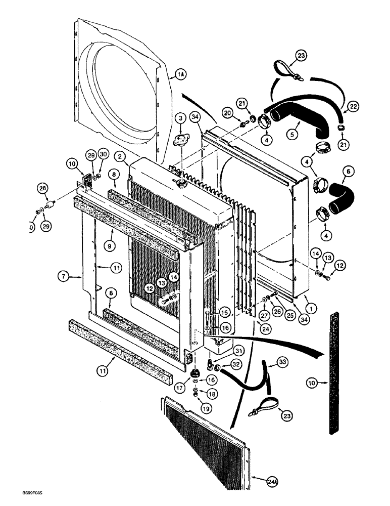 Схема запчастей Case 721B - (2-04) - RADIATOR AND RADIATOR MOUNTING (02) - ENGINE