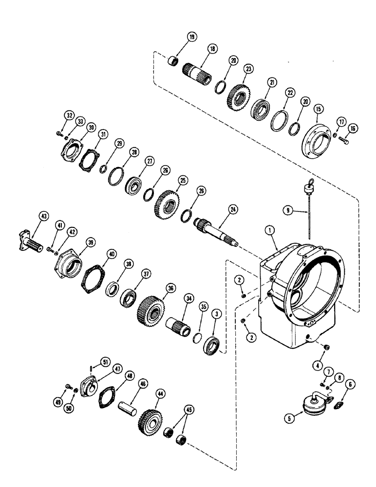 Схема запчастей Case W5 - (072) - POWER SHUTTLE TRANSMISSION AND CASE, W/TUBULAR OIL SCREEN (06) - POWER TRAIN