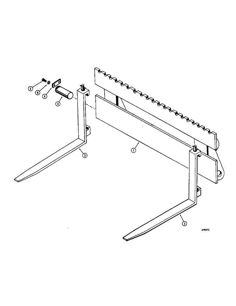 Схема запчастей Case W7 - (254) - FORK LIFT ATTACHMENT (09) - CHASSIS