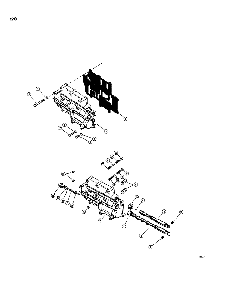 Схема запчастей Case W26B - (128) - TRANSMISSION, L32813 TRANSMISSION CONTROL VALVE (06) - POWER TRAIN