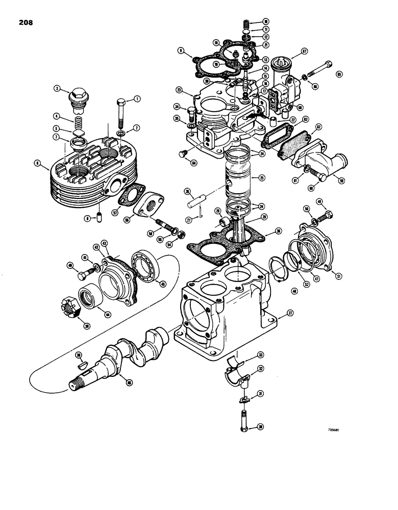 Схема запчастей Case W26B - (208) - L17683 AIR COMPRESSOR (07) - BRAKES