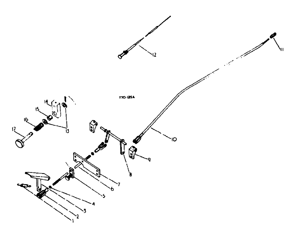 Схема запчастей Case 500 - (12-022) - ACCELERATOR AND CHOKE LINKAGE No Description