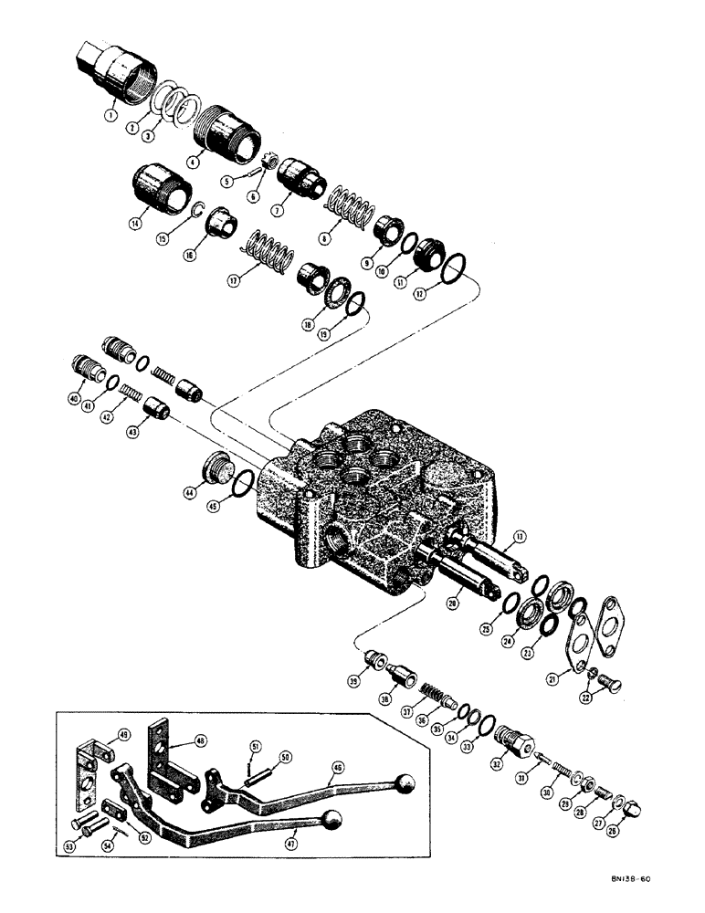 Схема запчастей Case 310D - (086) - D25451 HYDRAULIC CONTROL VALVE (07) - HYDRAULIC SYSTEM