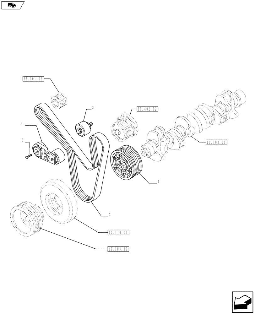 Схема запчастей Case F2CE9684E E017 - (10.114.01) - PULLEY - CRANHSHAFT (504036951) (01) - ENGINE