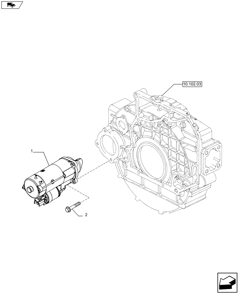 Схема запчастей Case F4HFE613S A002 - (55.201.01) - STARTER MOTOR (2852477 - 2852176) (55) - ELECTRICAL SYSTEMS