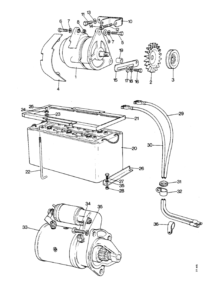 Схема запчастей Case 850 - (K01-1) - ALTERNATOR, BATTERY AND STARTER (06) - ELECTRICAL SYSTEMS