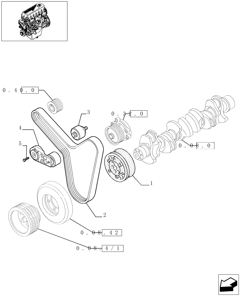 Схема запчастей Case F3AE0684E B006 - (0.08.4[01]) - PULLEY - CRANHSHAFT (504053933) 